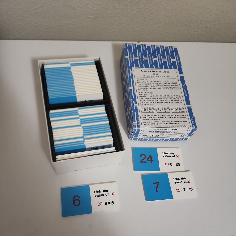 Taskmaster Limited Algebra Domino Links‎ T902  J.D. and P.R. Slater 1992 England